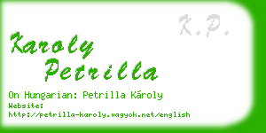 karoly petrilla business card