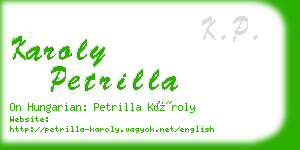 karoly petrilla business card
